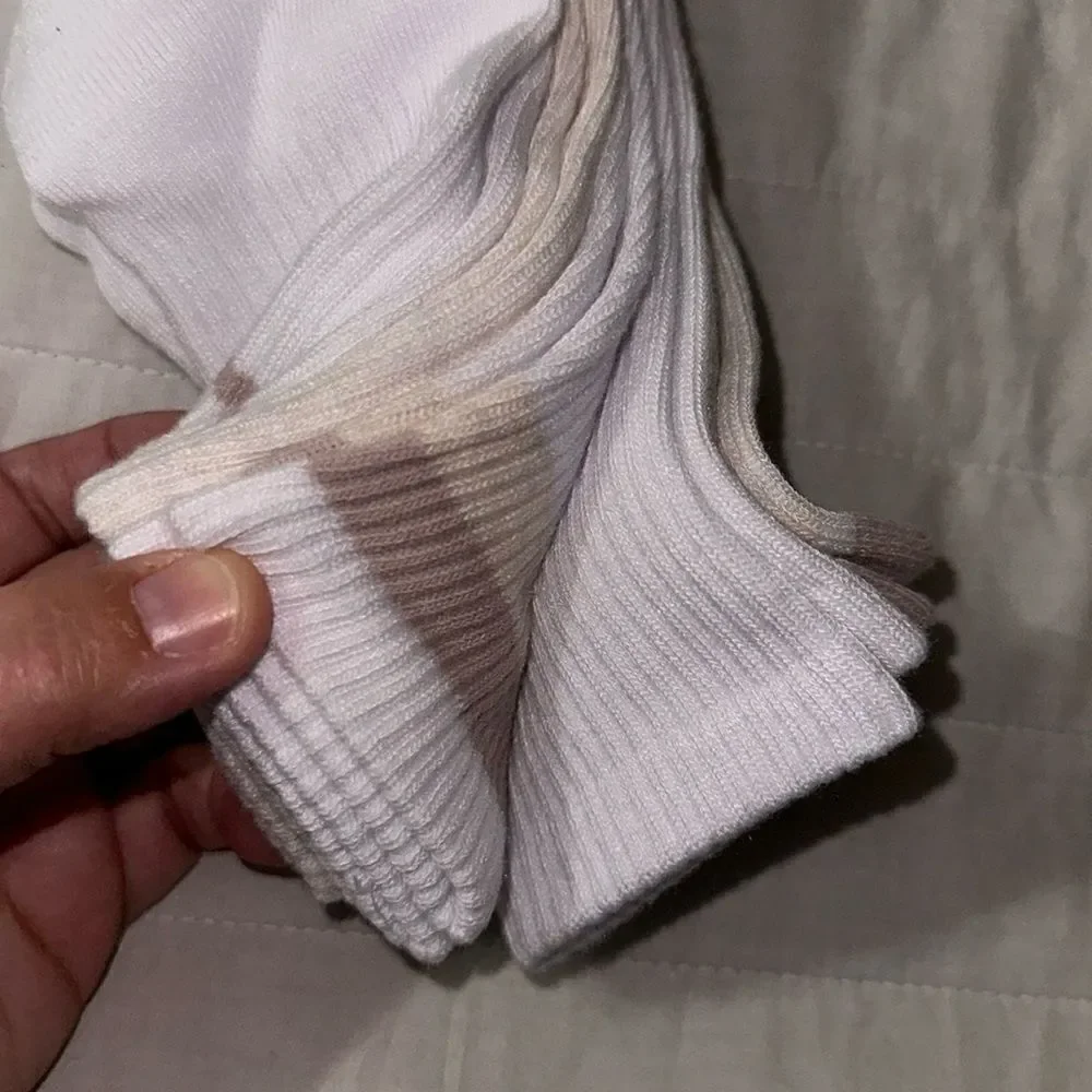 Lucky Brand Ladies 5 pk White Cream Tan Shortie Crew Socks